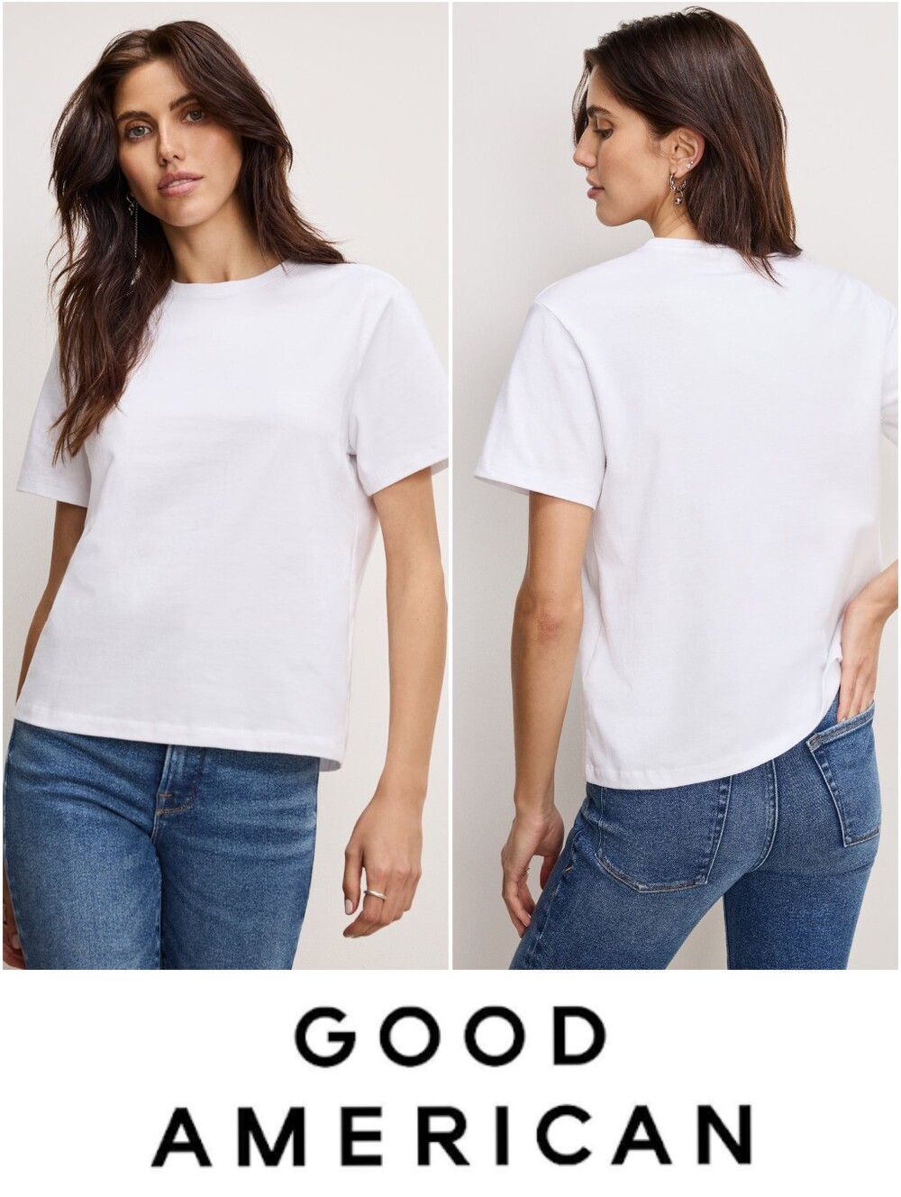 NWT GOOD AMERICAN Cotton Classic Tee/T-Shirt Size Medium